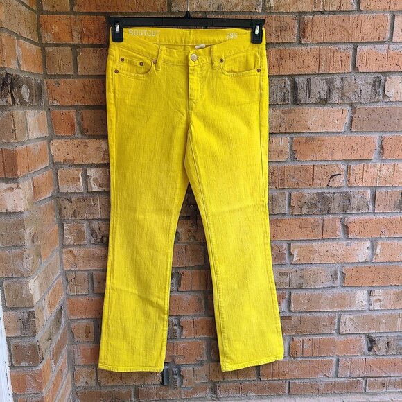Women's Boot Cut Low Rise Jeans Bright Yellow - Picture 10 of 14
